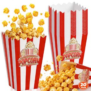 20 قطعة من صناديق الفشار - دلاء حاويات الفشار لآلة الذرة الفشار، قوية ومتينة، حاويات الفشار الذرة، لوازم ليلية مريحة للأفلام، مثالية للعائلات والحفلات والكرنفال in Kuwait