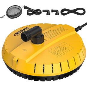 Crestwave Automatic Pool Cover Pump, 115V Submersible Water Pump for Pool Draining, 25FT Power Cord, 1-Year Warranty, Water Removal for Swimming Pool, Hot Tub, Fish Tanks, Pond, 2 Adapters, Yellow in Kuwait