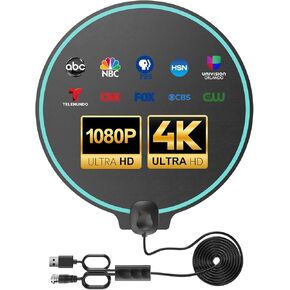 2025 TV Antenna Indoor/Outdoor 1800+ Miles - Digital HDTV Antenna with Signal Booster for Smart TVs, 4K 1080p & Local Channels, 33ft Coax Cable in Kuwait