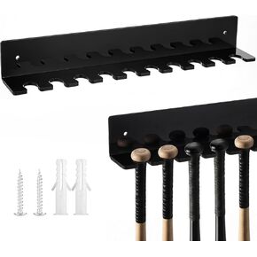 Mini Baseball Bat Holder Display Rack Wall Mount 15 3/8 x 2 x 2 Inch(Hold for 10 Items) Hanger Black Acrylic Vertical Bat Hanging Rack Organizer with Top Diameter 0.7-0.8 Inch in Kuwait
