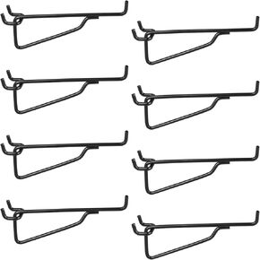 Pegboard Shelf Hooks, 8PACK 6" Black Metal Utility Hook Set, 1/4 inch Peg Board Organizer Accessories, Shelves and Baskets Brackets, Display and Storage Rack for Garage Workbench Art Craft Room Office in Kuwait