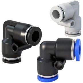 1 قطعة أنابيب هواء بلاستيكية هوائية الزاوية اليمنى التوصيل السريع أنابيب هواء موصل سريع PV4/6/8/10/12/16(Pv4 (أسود)) in Kuwait