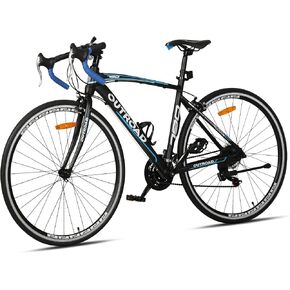 دراجة طريق ذات 21 سرعة مع إطار من سبائك الألومنيوم الخفيفة، دراجة ركاب بعجلة 700C مع فرامل مزدوجة على شكل حرف V، دراجة سباق أسرع 26 بوصة للرجال والنساء، دراجة الترياتلون للبالغين (أزرق) in Kuwait