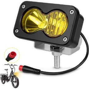 Ebike Light, Yellow 6000-6500K Spot Floodlight 20W Ebike Headlight - 2Pin Compatible for Rad Power Bikes RadRunner RadMini RadRover RadExpand Vamoose Mammoth in Kuwait