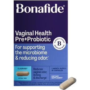 بونافيد الصحة المهبلية بري + بروبيوتيك (كليرفي). تخفيف الرائحة والحكة والإفرازات. — كمية تكفي لمدة شهرين (30 كبسولة) in Kuwait