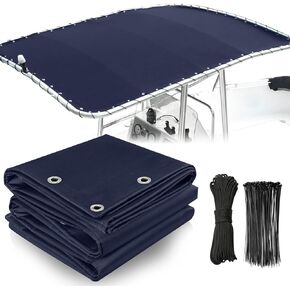 1200D Heavy Duty Marine Grade Boat T Top Canvas Replacement Center Console Boat Waterproof T Top Canvas with Storage Bag Without Frame Dark Navy (93" x 62") in Kuwait
