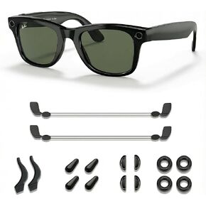 5 in 1 Anti-Slip Kit for Ray-Ban Meta Gen 2 Wayfarer/Skyler/Headliner & Oakley HSTN, Nose Pads, Temple Grips, Silicone Rings, Adjustable Strap, Upgraded Anti-Dust Silicon, 20 PCS in Kuwait