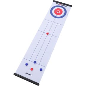 Tabletop Curling Game, Desktop Curling Board Games, 6 Stones and Floor Mat, Interactive Roll Up Mat for Sport Party, Home Outdoor Fun in Kuwait