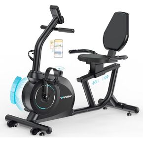 Recumbent Exercise Bike for Home, Quiet & Low-Impact Stationary Bike for Seniors & Adults, 16-Level Resistance, Adjustable Seat & LCD Monitor in Kuwait