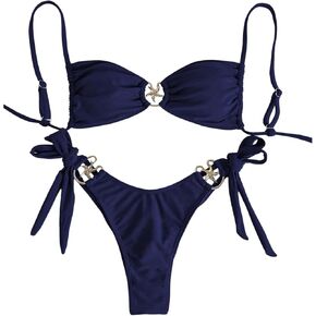 Milumia Women's 2 Piece Bikini Set Starfish Decor Spaghetti Strap Tie Side Swimwear in Kuwait