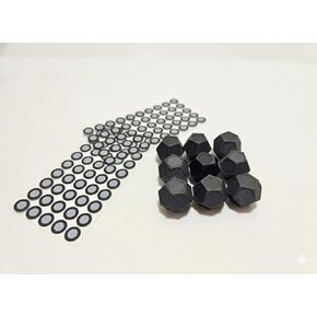 L&D Creations 3D Scanner Markers Set, 9 Pack Flat Black Hexagonal Markers with 100 Reflective Stickers, 6mm x 3mm Magnet Holes, Compatible with Turntables in Kuwait