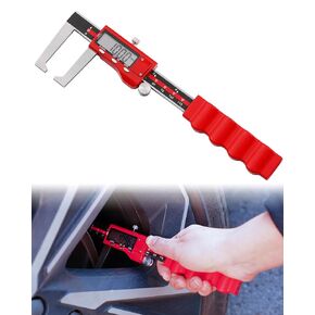 Brake Rotor Measuring Tool, Digital Caliper for Disc Brake Thickness, Wheels-On Rotor Gauge, 6" Stainless Steel Vernier Rotor Micrometer, Large LCD, Inch/Metric Modes, Red in Kuwait