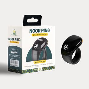 Smart Tasbih Counter - Digital Electronic Finger Counter & Tasbeeh/Zikr Ring Clicker with Goal Vibration Alerts, 33/66/99/100 Dhikr Sets, Prayer Times & Time Display - Includes 3 Ring Sizes in Saudi Arabia