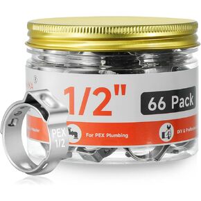 126 قطعة من حلقات مشابك PEX مقاس 1/2 بوصة، 304 مشابك خرطوم أذن واحدة من الفولاذ المقاوم للصدأ، حلقات تجعيد Pex لوصلات تركيب أنابيب أنابيب PEX in Kuwait