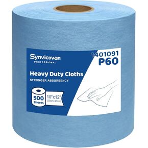 Multi-purpose Industrial Cleanroom Wipes, Lint-Free Jumbo Roll Cleaning Wipes, High Absorbency，12"x 10", Roll of 500 Sheets (Blue) in Kuwait