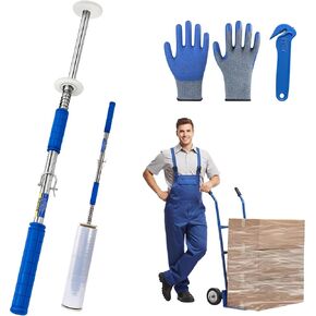 Long Handle Pallet Stretch Wrap Dispenser, Stretch Wrap Dispenser for Film Width 12-20 inch, Rolls 1.5" to 3" Diamater, Stretch Wrap with Handles for Warehouse, Logistics, Factory Shipping & Packaging in Kuwait