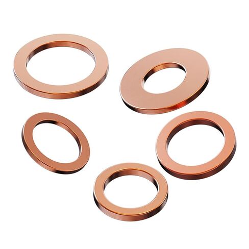 5 Pieces M27 Flat Washers, Copper Crush Washer Seal Rings Thickness 1.5/2Mm Suitable for Industrial Mechanical Use,M27×35×2mm(M27x40x1.5mm) in Kuwait