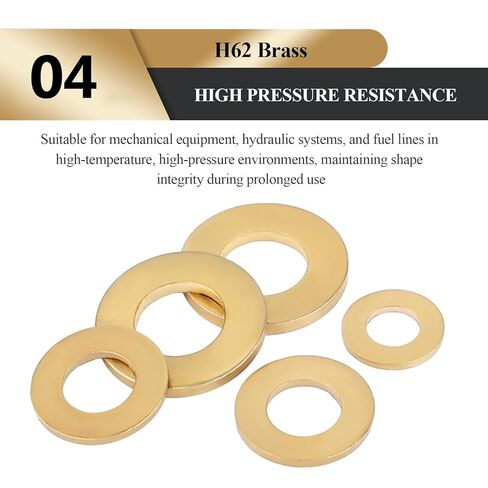 200 Pieces M3 Brass Washer Seal Gaskets Flat Ring, Outer Diameter 5-7Mm Suitable for Machinery Repair and Outdoor Construction,M3×7×0.5mm(M3x6x0.5mm) in Saudi Arabia