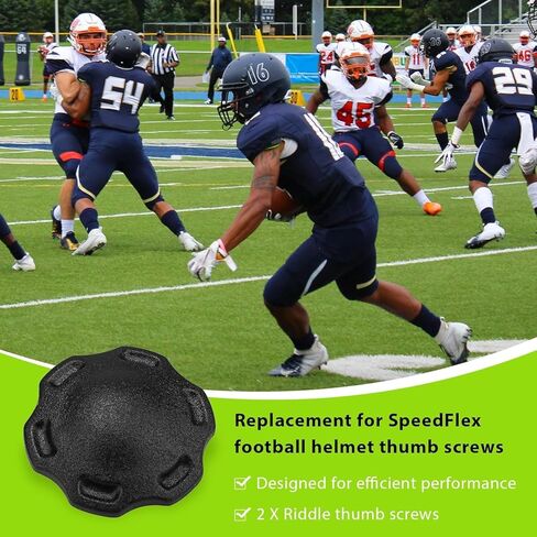 مسامير الإبهام لخوذة كرة القدم وحزام الذقن مع مسامير وصواميل على شكل حرف T متوافقة مع Riddell SpeedFlex، احتفظ بنظام تثبيت خوذة كرة القدم للشباب Speedflex Chinstrap لتقليل إصابة الرأس (عبوة من قطعتين) in Kuwait