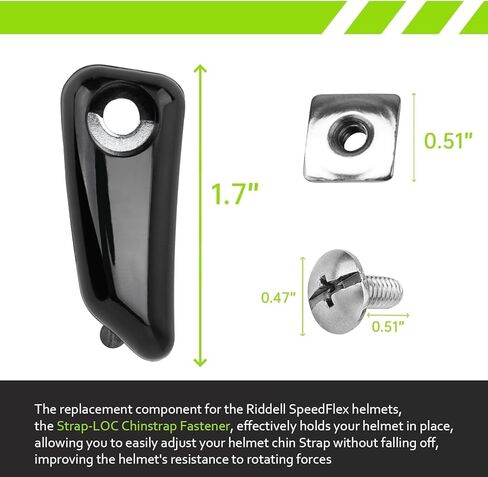 مسامير الإبهام لخوذة كرة القدم وحزام الذقن مع مسامير وصواميل على شكل حرف T متوافقة مع Riddell SpeedFlex، احتفظ بنظام تثبيت خوذة كرة القدم للشباب Speedflex Chinstrap لتقليل إصابة الرأس (عبوة من قطعتين) in Kuwait