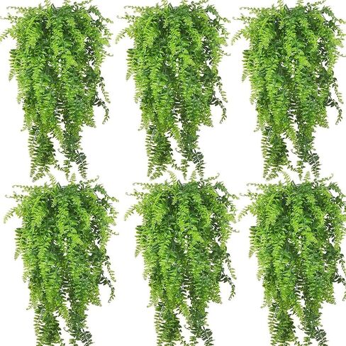 PINVNBY Reptile Plants Hanging Fake Vines Boston Climbing Terrarium Plant with Suction Cup for Bearded Dragons Lizards Crested Gecko Snake Hermit Crab and Tank Habitat Decorations (2 Pack) in Kuwait