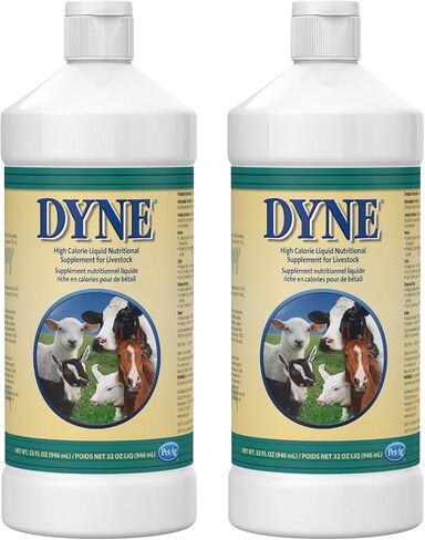 Pet-Ag Dyne High Calorie Liquid Nutritional Supplement for Livestock - 32 oz - Includes Added Vitamins - Excellent for Underweight, Stressed, or Recovering Animals in Kuwait
