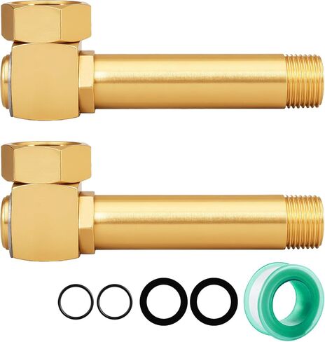 Garden Hose Reel Replacement Fitting,Brass 3/4"GHT Female to 1/2"NPT Male Swivel Elbow adapter (4.72 inches in length 2 piece) in Kuwait
