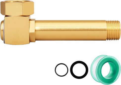 Garden Hose Reel Replacement Fitting,Brass 3/4"GHT Female to 1/2"NPT Male Swivel Elbow adapter (4.72 inches in length 2 piece) in Saudi Arabia