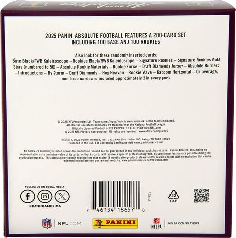 2025–26 Panini Absolute Football Mega Box – Retail Exclusive Parallels & Inserts – NFL Trading Cards – Sealed Retail Mega Box in Saudi Arabia