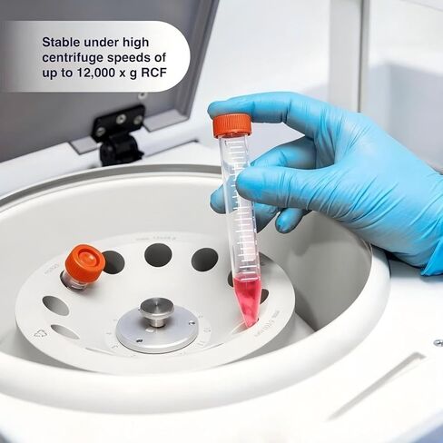 أنابيب طرد مركزي سعة 10 مل، 200 قطعة من الأنابيب المخروطية المعقمة/عبوة من حقيبتين، أغطية لولبية مانعة للتسرب (برتقالية)، حاوية بلاستيكية مع علامات كتابة، غير بيروجينية، خالية من DNase/RNase in Kuwait