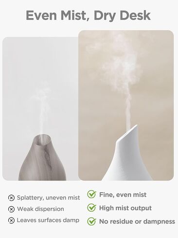 InnoGear Essential Oil Diffuser, 150ml Ceramic Diffuser Handcrafted Stone Aromatherapy Diffusers Ultrasonic Cool Mist Humidifier Vaporizer 2 Mist Modes Waterless for Home, White Vase-Shaped Ceramic in Saudi Arabia