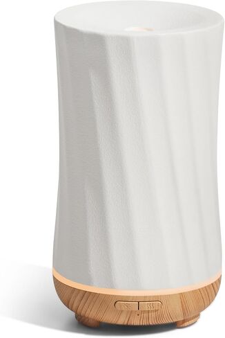 InnoGear Essential Oil Diffuser, 150ml Ceramic Diffuser Handcrafted Stone Aromatherapy Diffusers Ultrasonic Cool Mist Humidifier Vaporizer 2 Mist Modes Waterless for Home, White Vase-Shaped Ceramic in Saudi Arabia