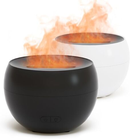 سالكينج 2 عبوة من ناشرات الزيوت العطرية اللهب للمنزل، 150 مل ناشر بالموجات فوق الصوتية للزيوت العطرية، ناشر للعلاج العطري مع وظيفة الإيقاف التلقائي للمنزل والمكتب وغرفة النوم والهدية (أبيض وأسود) in Kuwait