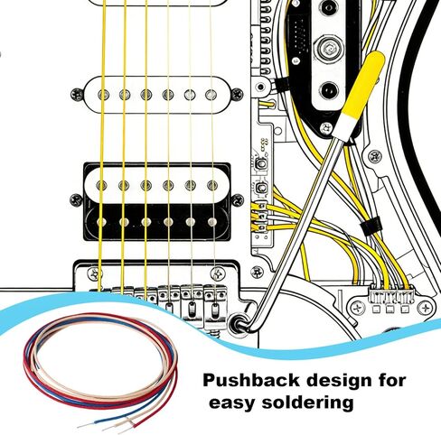 4.5m/15ft Cloth Covered Pushback Guitar Wire Set, 3pcs Vintage Style Wax Braided Wiring Kit for Electric Guitar Upgrades and Repairs Parts Accessories(1.5m/5ft Red/Blue/White) in Saudi Arabia