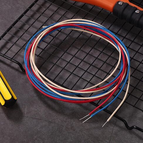 4.5m/15ft Cloth Covered Pushback Guitar Wire Set, 3pcs Vintage Style Wax Braided Wiring Kit for Electric Guitar Upgrades and Repairs Parts Accessories(1.5m/5ft Red/Blue/White) in Saudi Arabia