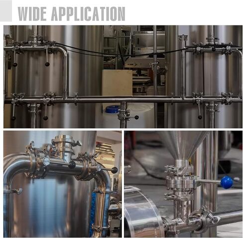 2 حزمة من صمام الفراشة ثلاثي المشبك مقاس 1.5 بوصة، صمام مقبض سحب يدوي من الفولاذ المقاوم للصدأ 304 صحي، يناسب البرسيم ثلاثي المشبك مقاس 1.5 بوصة، لأطعمة ومشروبات الألبان المنزلية (أنبوب OD مقاس 1.5 بوصة) in Kuwait