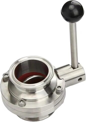 2.5 "63 مللي متر SS304 الفولاذ المقاوم للصدأ الصحية 2.5" ثلاثي المشبك فراشة صمام البيرة البيرة منتجات الألبان in Kuwait