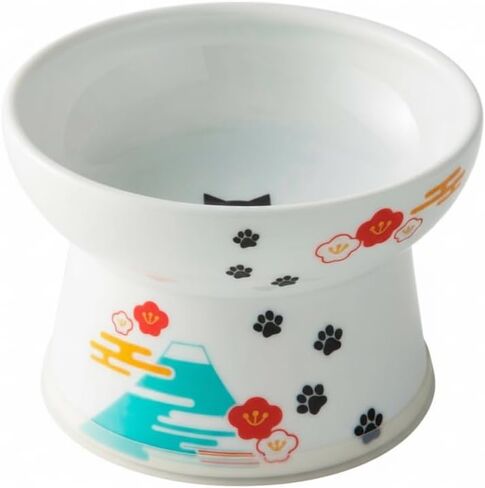 Necoichi Extra Wide Raised Cat Food Bowl, Elevated, Prevent Neck & Whisker Fatigue, Dishwasher and Microwave Safe, No.1 Seller in Japan! (Cat, Extra Wide) in Kuwait