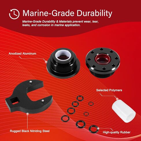 HS5157 HS5167 Front Mount Hydraulic Steering Cylinder Seal Kit with Pin Wrench, Rebuild Kit Compatible with Seastar HC5340 HC5345 HC5348 HC5358 HC6750 HC6755, Marine-Grade Anodized Anti-Corrosion in Saudi Arabia