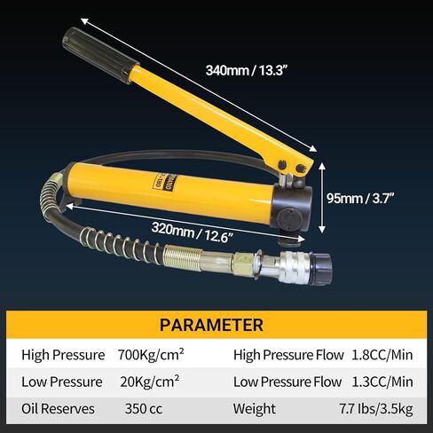 جاك أسطوانة هيدروليكية 20 طن، رام طاقة بورتا للخدمة الشاقة 4 بوصة مع مضخة يدوية، أسطوانة رفع واحدة للآلات والبناء والإصلاح in Kuwait