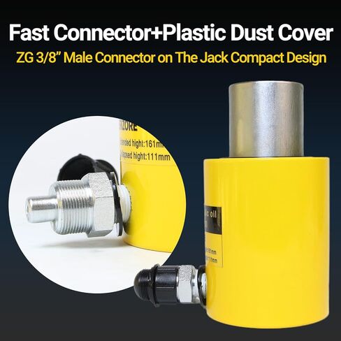 جاك أسطوانة هيدروليكية 20 طن، رام طاقة بورتا للخدمة الشاقة 4 بوصة مع مضخة يدوية، أسطوانة رفع واحدة للآلات والبناء والإصلاح in Kuwait