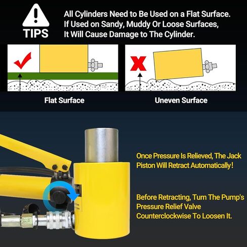 جاك أسطوانة هيدروليكية 20 طن، رام طاقة بورتا للخدمة الشاقة 4 بوصة مع مضخة يدوية، أسطوانة رفع واحدة للآلات والبناء والإصلاح in Kuwait