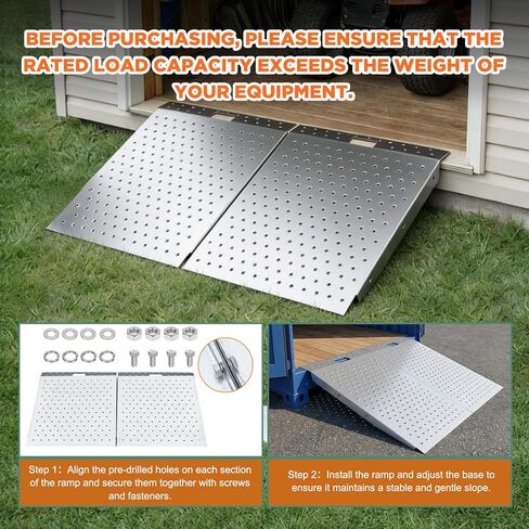 Zonon 2 جهاز كمبيوتر شخصى 29 "× 48" سقيفة منحدر لركوب جزازة ومعدات العشب سعة 1500 رطل مضادة للانزلاق لوحة لكمة منحدر للحظائر، الكراجات، الحظائر، ATV، جزازة العشب، عربة الغولف، سلالم قوية مضادة للانزلاق in Saudi Arabia