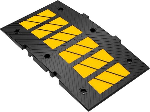 1 Pack 35" Speed Bump Rubber Speed Hump Middle Part Combinable High Visibility Durable Ramp Garage Driveway Asphalt Concrete Gravel (Middle Part 1 Pack) in Kuwait