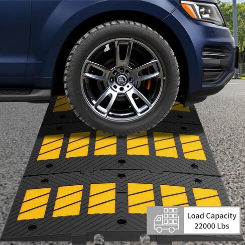 1 Pack 35" Speed Bump Rubber Speed Hump Middle Part Combinable High Visibility Durable Ramp Garage Driveway Asphalt Concrete Gravel (Middle Part 1 Pack) in Kuwait