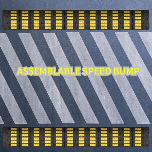 1 Pack 35" Speed Bump Rubber Speed Hump Middle Part Combinable High Visibility Durable Ramp Garage Driveway Asphalt Concrete Gravel (Middle Part 1 Pack) in Kuwait