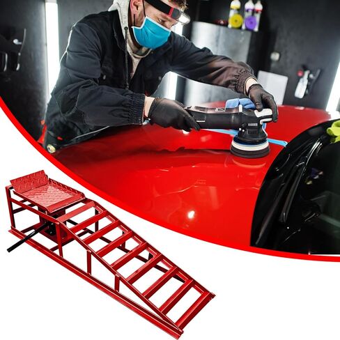 منحدرات السيارة الهيدروليكية شديدة التحمل بسعة 5 طن (عبوة من قطعتين) - رفع منخفض قابل للتعديل 9.3-14.7 بوصة مع قفل أمان ومضاد للانزلاق لتغيير الزيت، وإصلاح المرآب، وسيارات الدفع الرباعي، والشاحنات in Kuwait