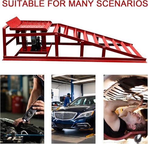 منحدرات السيارة الهيدروليكية شديدة التحمل بسعة 5 طن (عبوة من قطعتين) - رفع منخفض قابل للتعديل 9.3-14.7 بوصة مع قفل أمان ومضاد للانزلاق لتغيير الزيت، وإصلاح المرآب، وسيارات الدفع الرباعي، والشاحنات in Kuwait