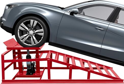 منحدرات السيارة الهيدروليكية شديدة التحمل بسعة 5 طن (عبوة من قطعتين) - رفع منخفض قابل للتعديل 9.3-14.7 بوصة مع قفل أمان ومضاد للانزلاق لتغيير الزيت، وإصلاح المرآب، وسيارات الدفع الرباعي، والشاحنات in Kuwait