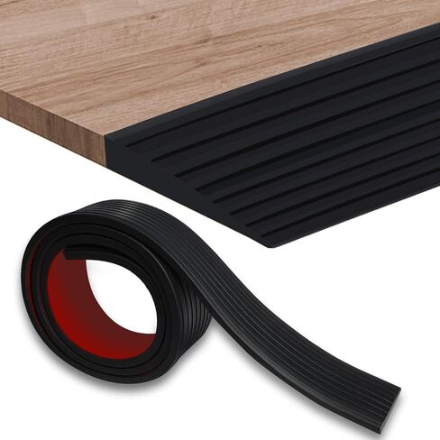 Storystore Threshold Ramps for Doorways, 3'' Wide x 3.3 FT Self-Adhesive Rubber Wheelchair Threshold Ramp, 2/5 Inch Rise Door Thresholds Strip for Wheelchair Stroller Scooter Reducer (Black) in Saudi Arabia